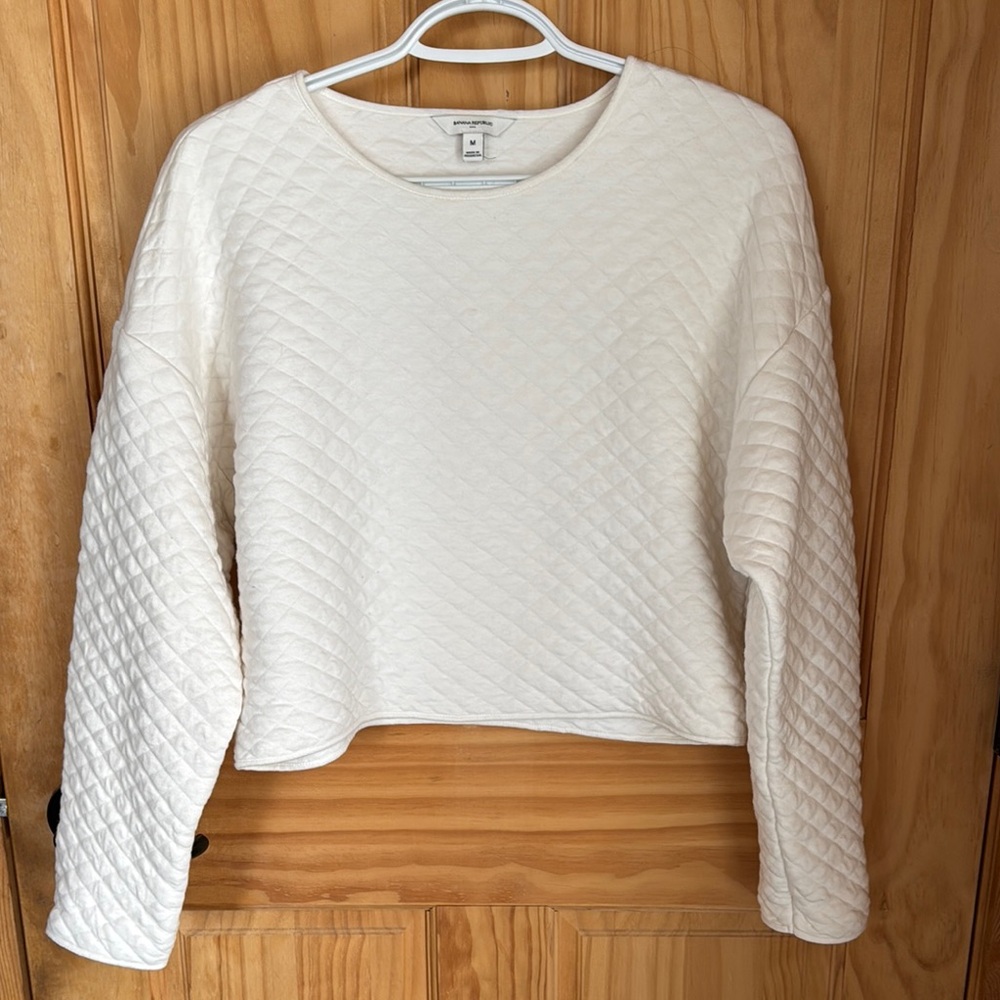 Women's White Quilted Top